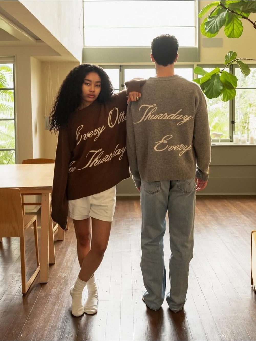 Every Other Thursday Cashmere Logo Knit Sweater